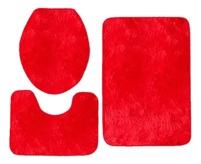 Set Alfombra Para Baño 3 Piezas Peludo | BC22385