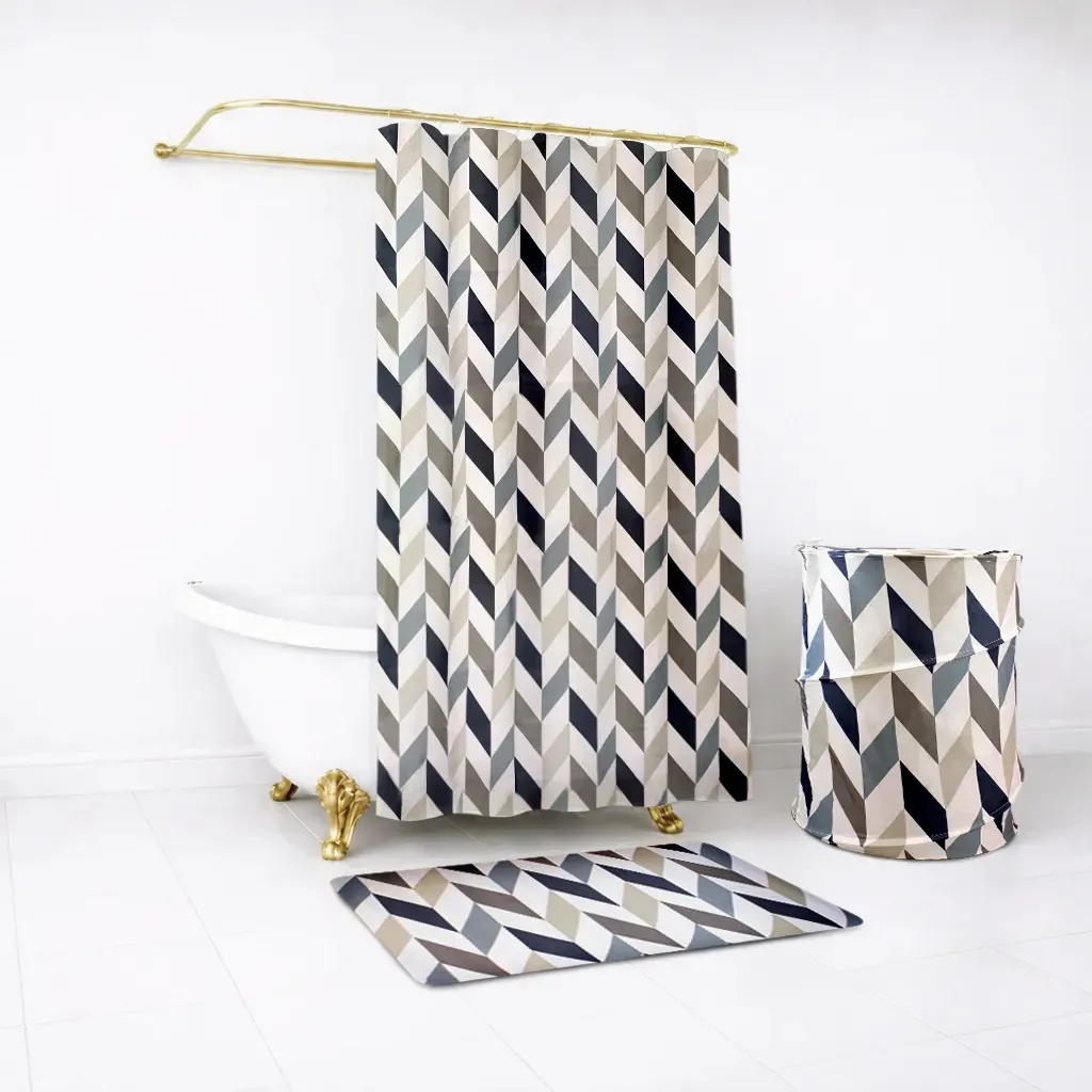 Set de Baño 2 Pcs Cesto Y Cortina | BC22354