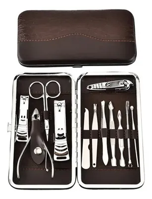 Set Manicura Pedicura 12 Piezas de Acero Inoxidable | C187