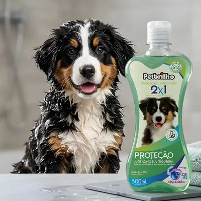 Shampoo y Acondicionador 2 en 1 Neutro Petbrilho de 500 Ml.