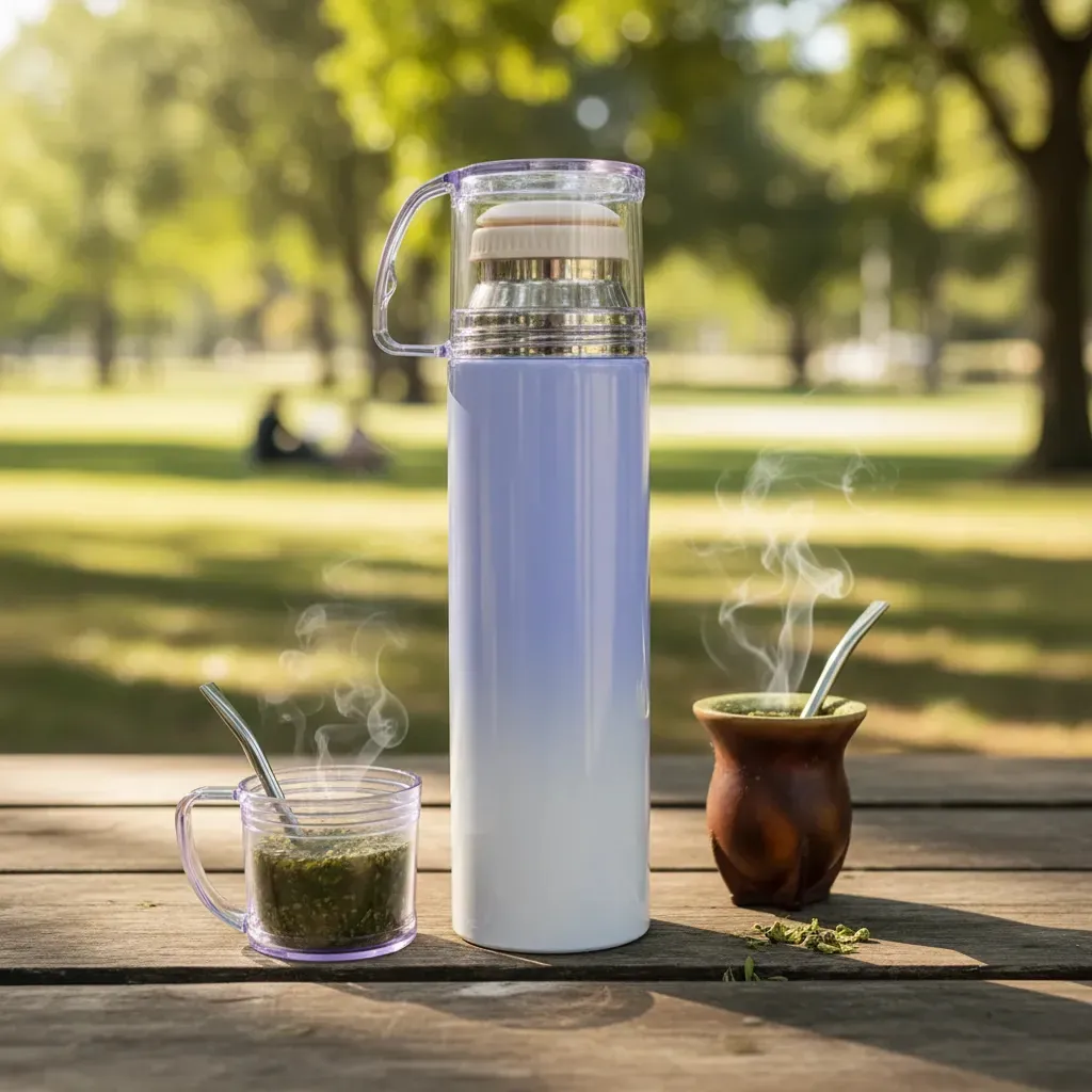 Vaso Térmico para el Agua Fría y Caliente con Tapa y Bombilla