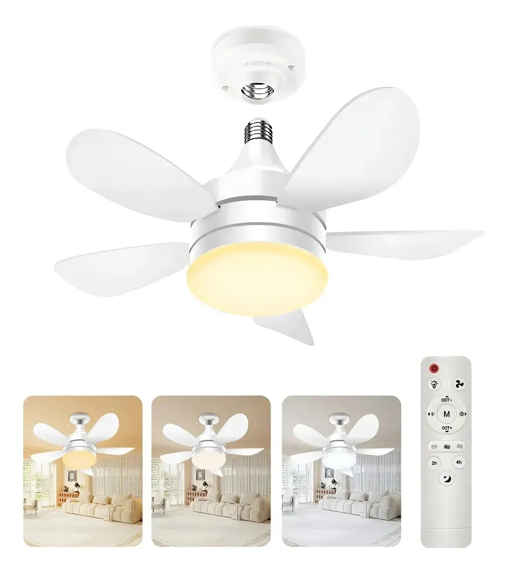 Ventilador de Techo Led con 3 Módulos de 5 Aspas y Control Remoto