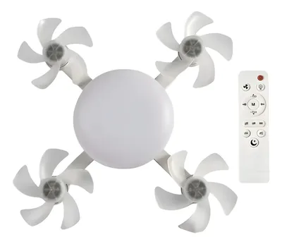 Ventilador de Techo Led con 4 Módulos de 5 Aspas y Control Remoto